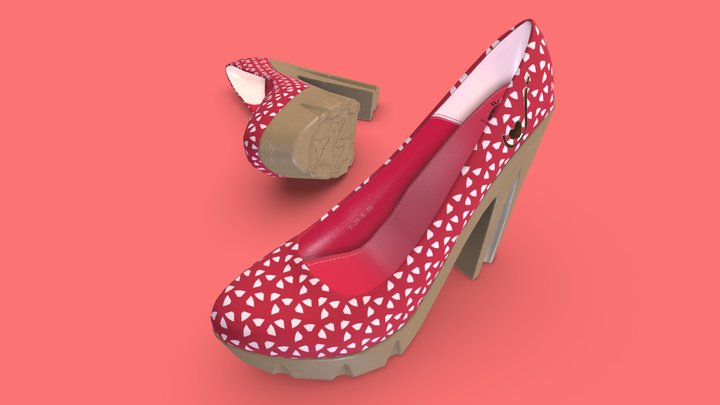 Ladies Horse Fasihion shoes 3D Model