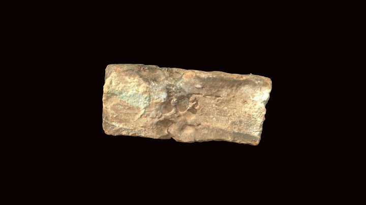 Brick with Paw Print (VCU_3D_8651) – Modello 3D gratuito STL
