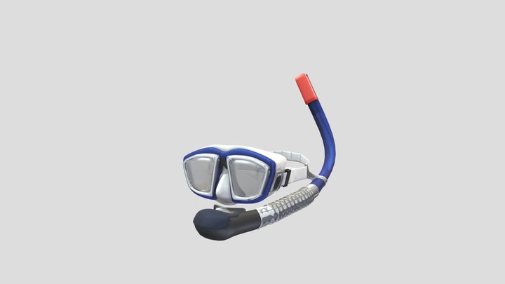 Diving Goggles And Snorkel 3D Model