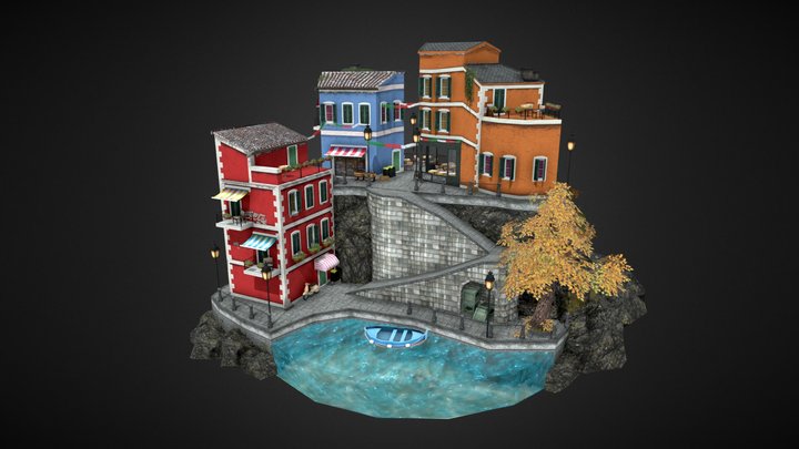 Cityscene - Cinque Terre 3D Model