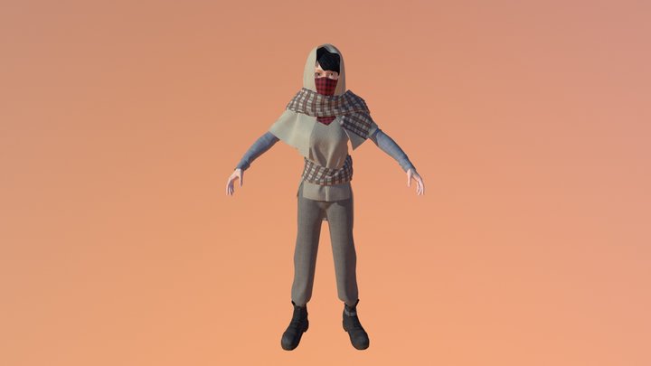 Sarina Desert Costume 3D Model