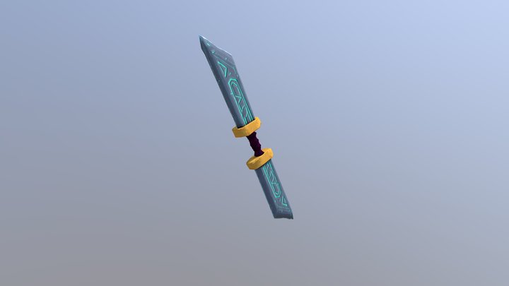 3D Game Asset Stylized Double Dagger Blade 3D Model