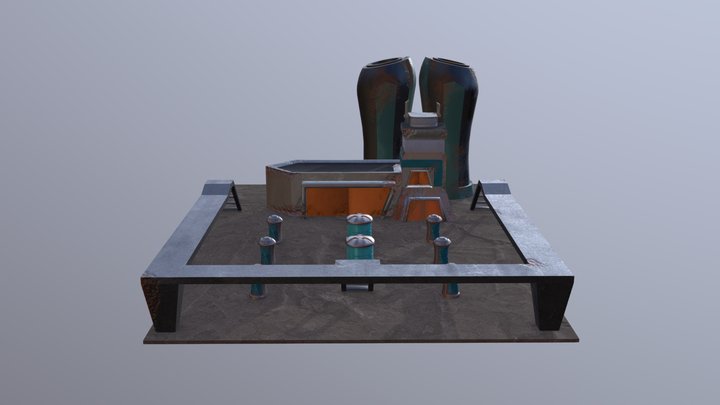 Sci-Fi Power Station 3D Model