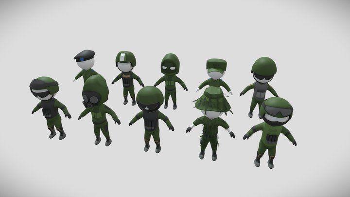 Battle Soldiers 3D Model