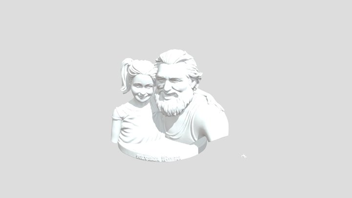 Father and Daughter Statue 3D Model