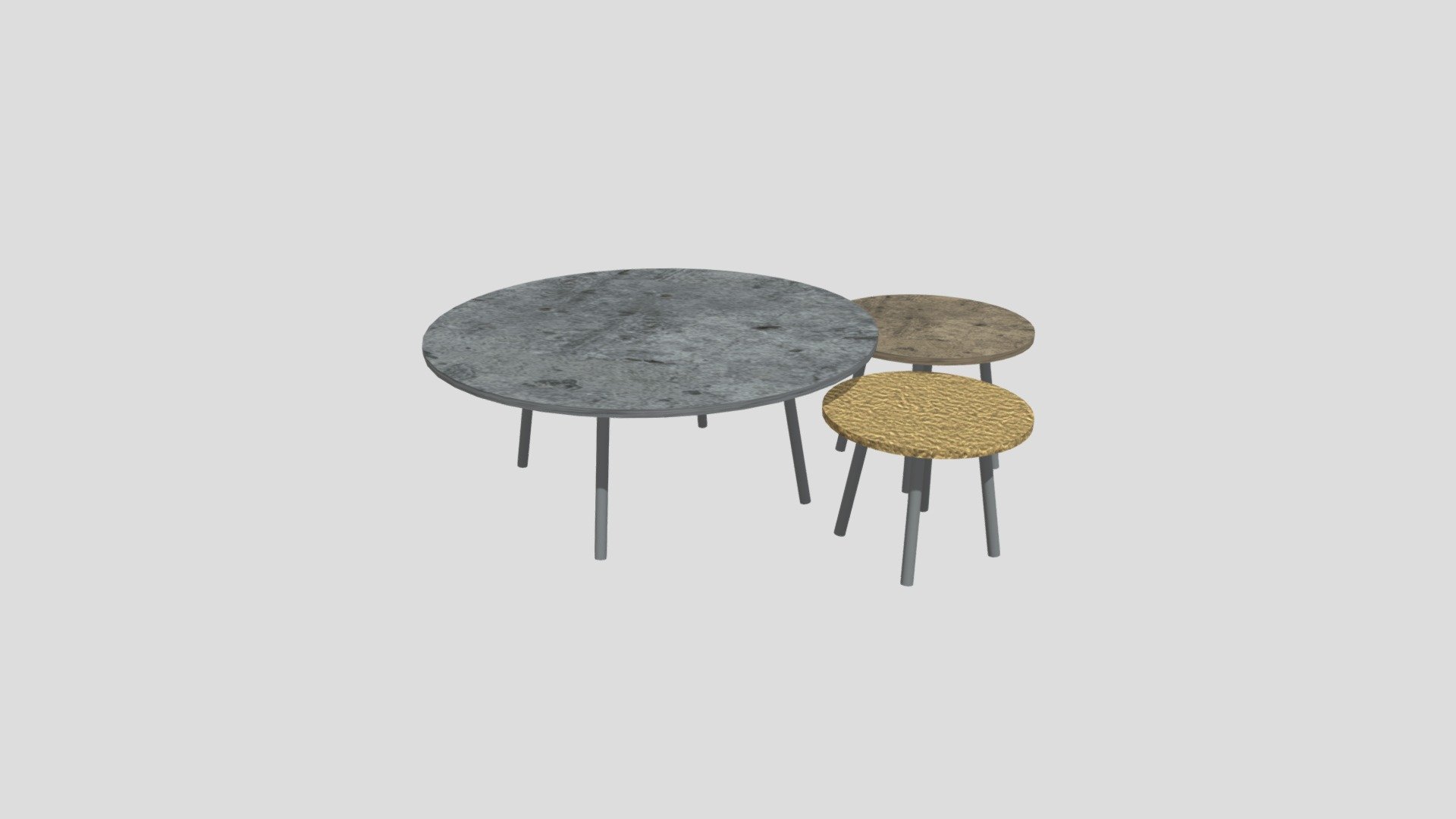 Mesa De Centro Moon Redondas Set De 3