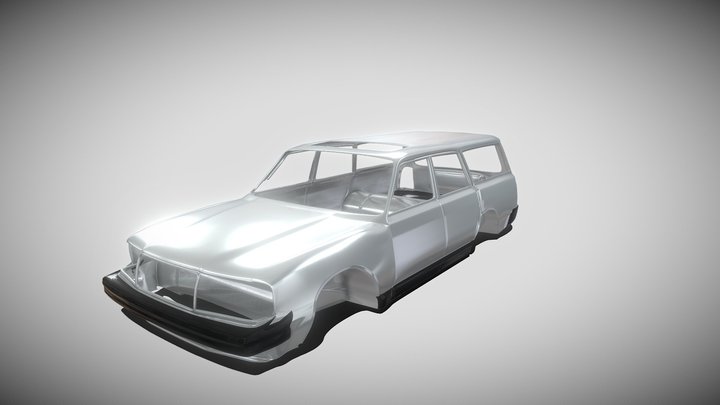 Unfinished Volvo 240 Estate car 3D Model