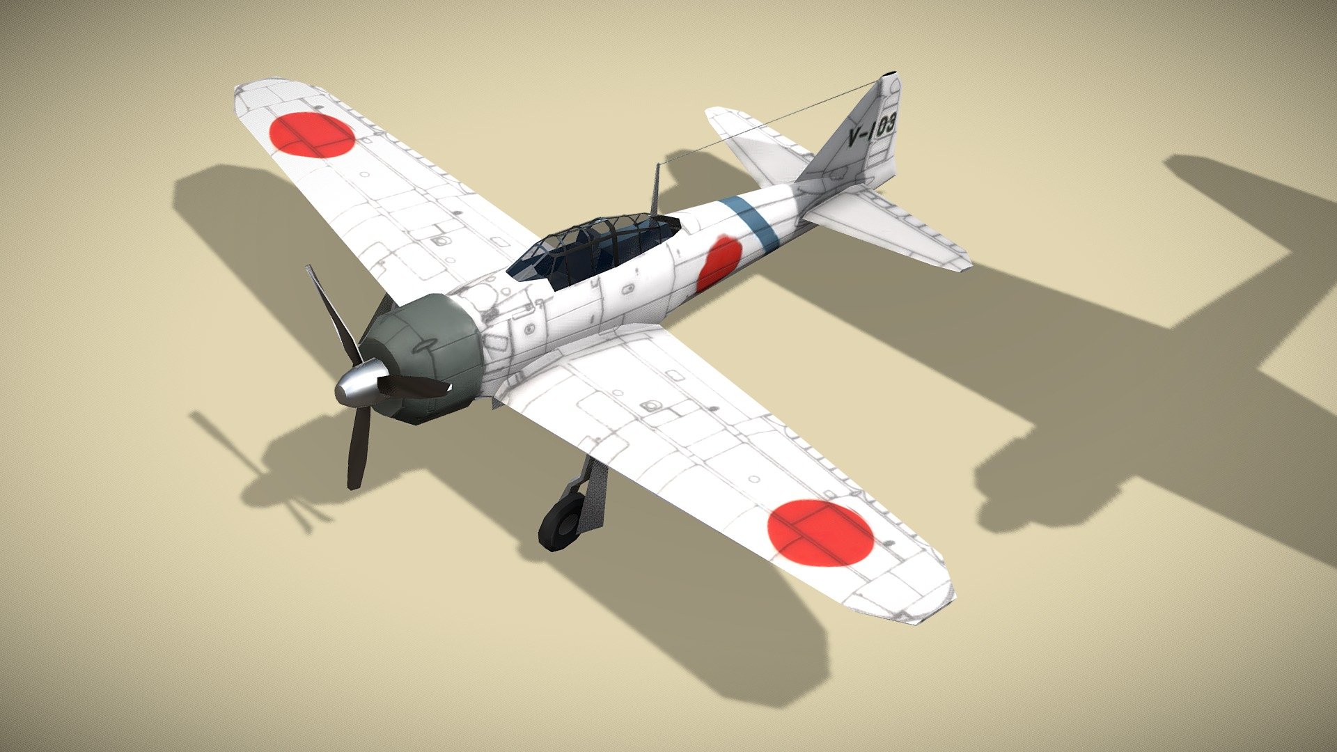 Mitsubishi A6m Zero Buy Royalty Free 3d Model By Netrunner Pl