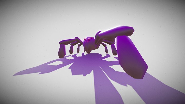 Low-Poly Purple Spider / Dark Arachnid