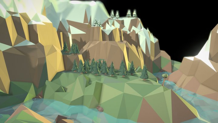 Mountainous Landscape 3D Model