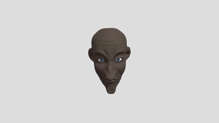 Black Man Head 3D Model