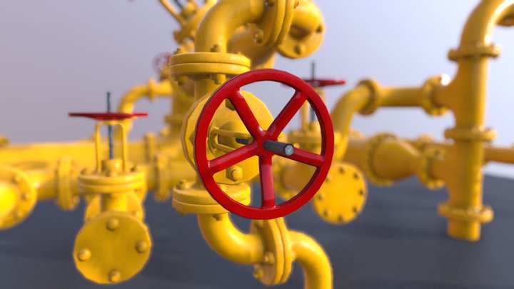 PBR Industrial Pipes 3D Model