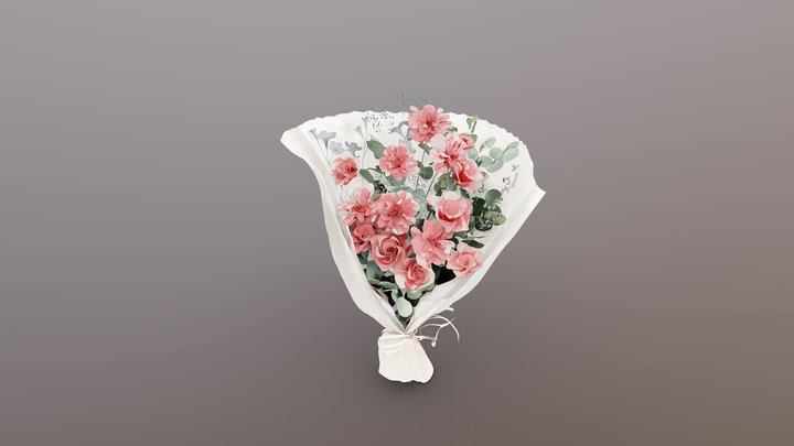 Wrapped Flower Bouquet 3D Model