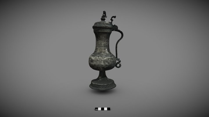 TMK 542 hopeoitu tinakannu - Silver plated jug 3D Model