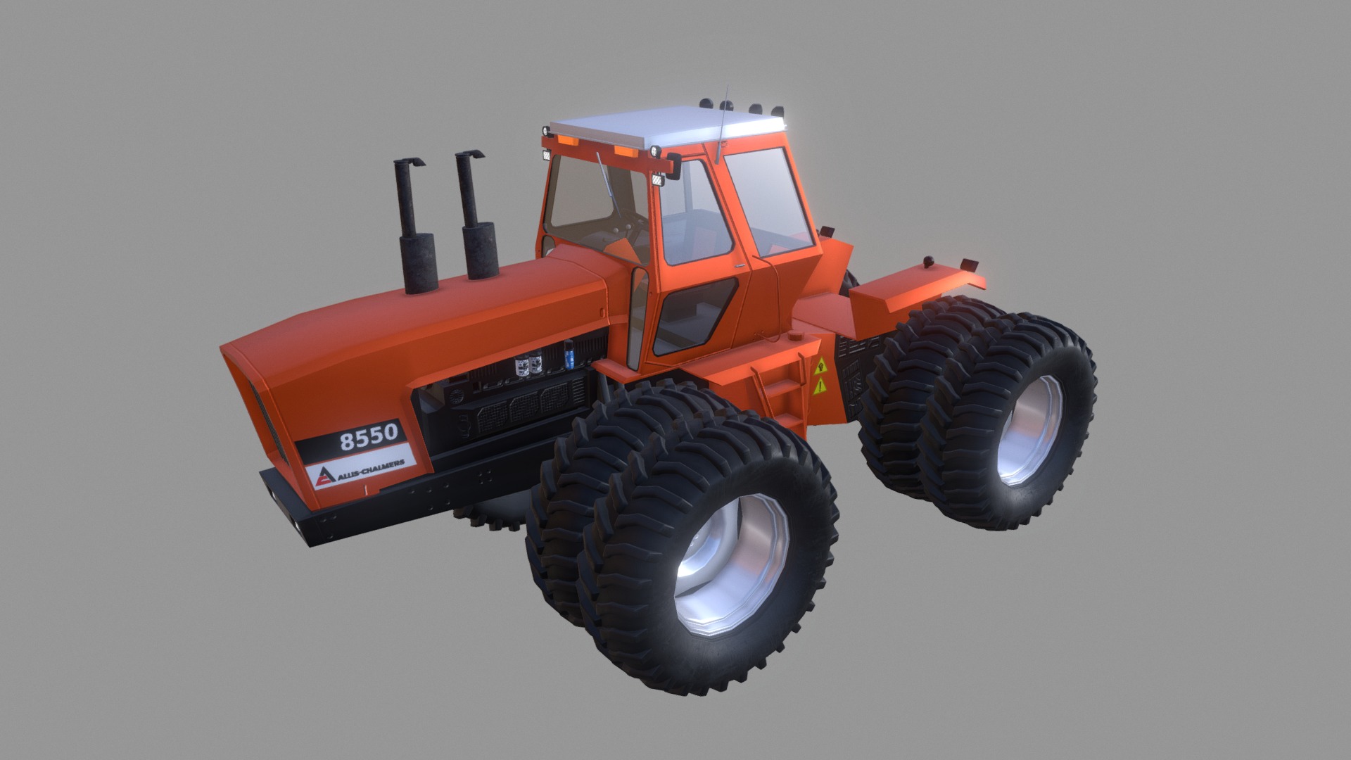 3D model Allis-Chalmers 8550 - This is a 3D model of the Allis-Chalmers 8550. The 3D model is about a close-up of a tractor.