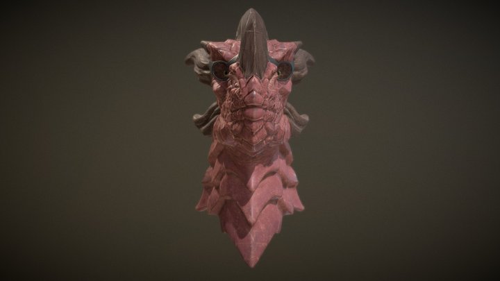 Dragon Head with glasses 3D Model