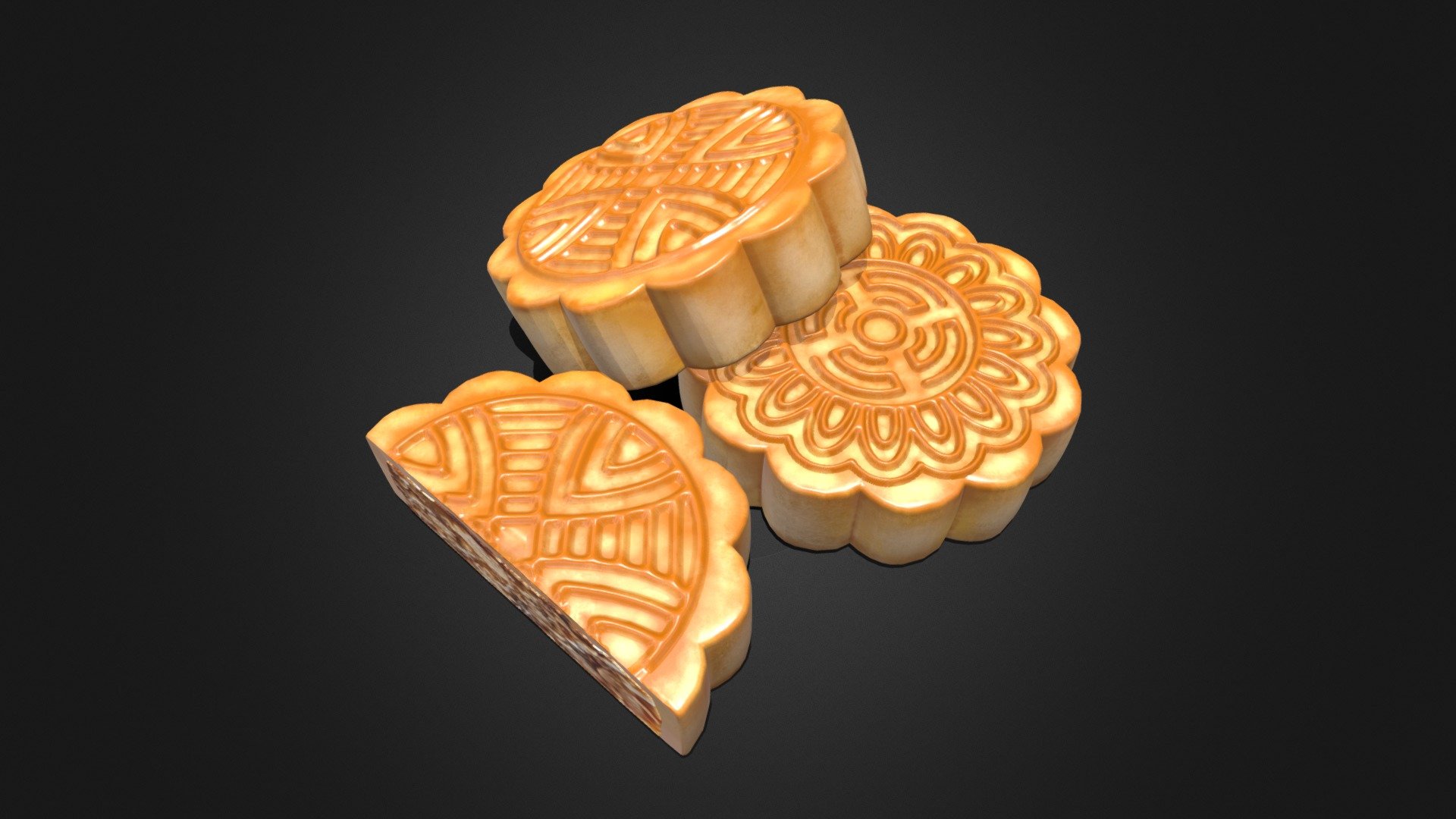 Moon Cake - Download Free 3D model by ReddenWang (@areddenwang