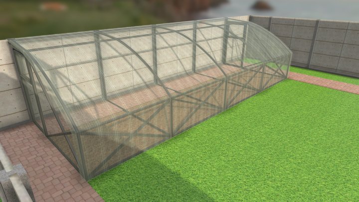 Metal Structure Garden Greenhouse 3D Model