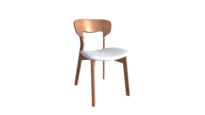 Russell Dining Chair Walnut&Light Gray - 100979 3D Model