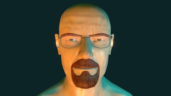 Mr. White Head (with SSS) 3D Model