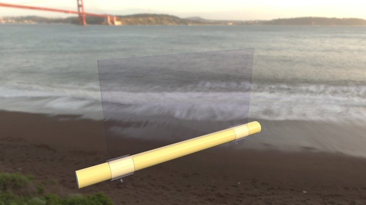 Acrylic Display Holder on rod 3D Model