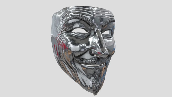 V for vendetta metal mask 3D Model