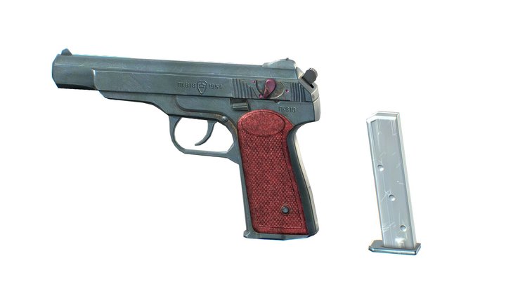 USSR Stechkin Automatic Pistol - APS 3D Model