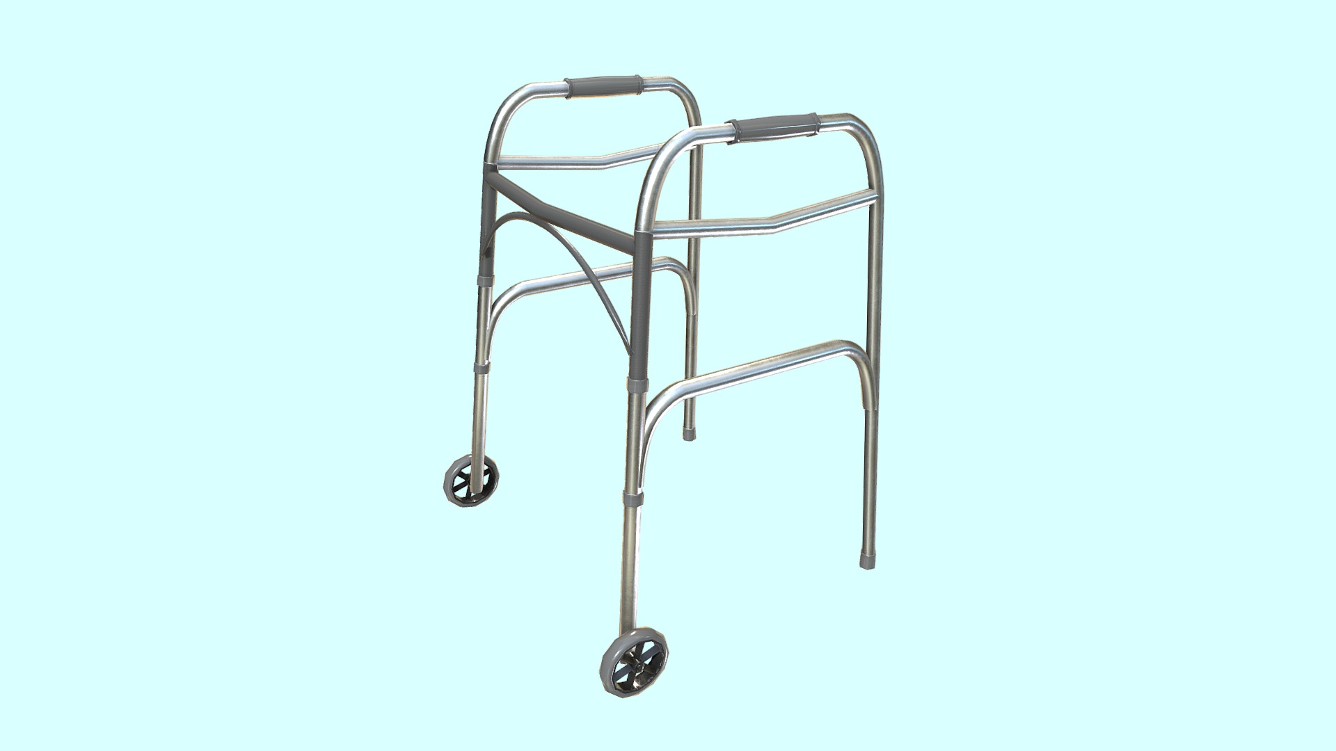 3D model Walker - This is a 3D model of the Walker. The 3D model is about a metal shopping cart.