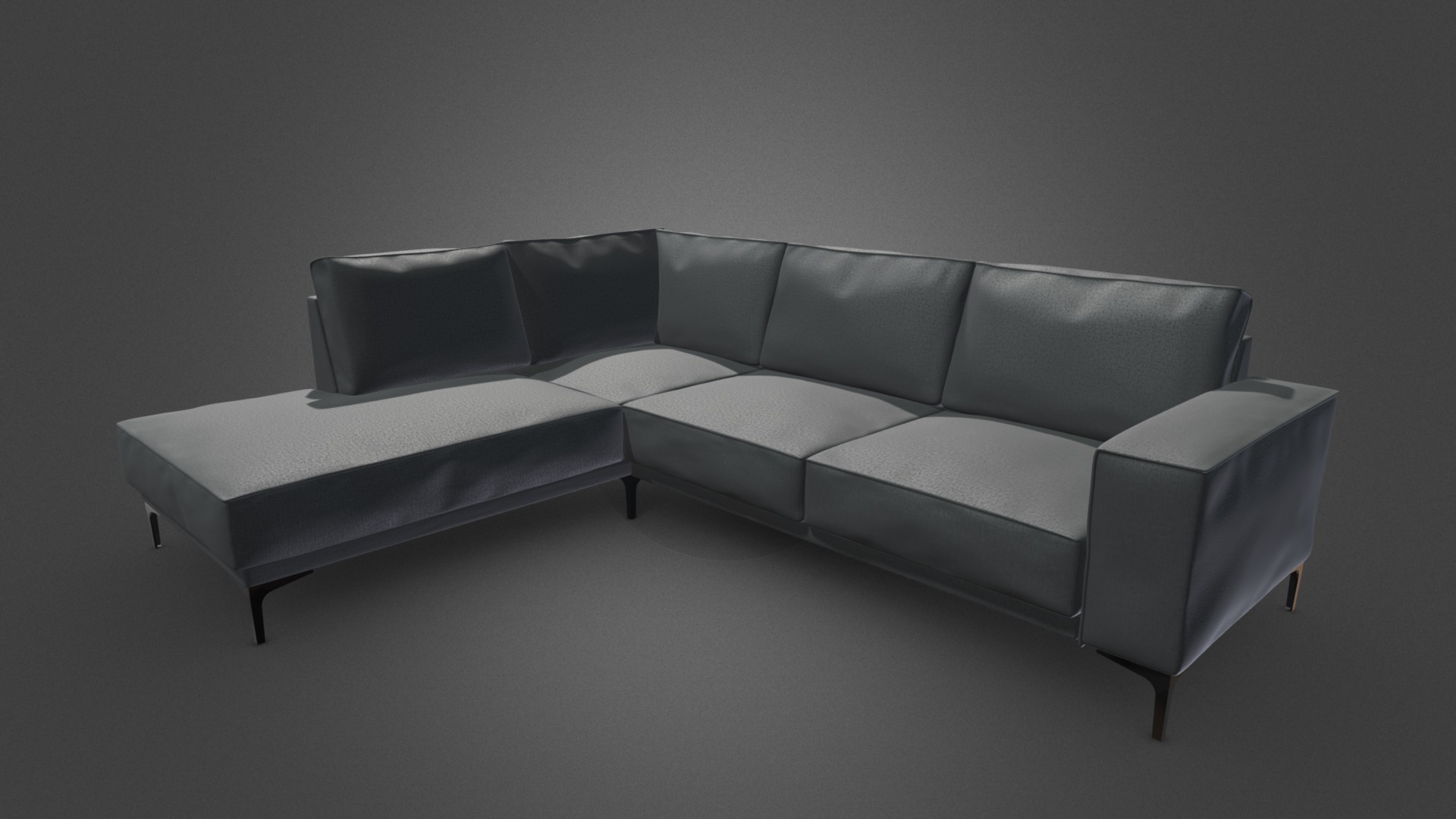 3D model Modern minimalistic corner sofa - This is a 3D model of the Modern minimalistic corner sofa. The 3D model is about a couch with a table.
