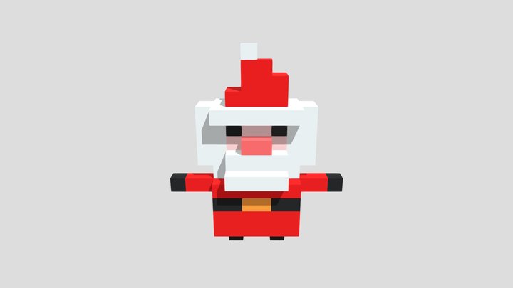 Voxel Santa 3D Model
