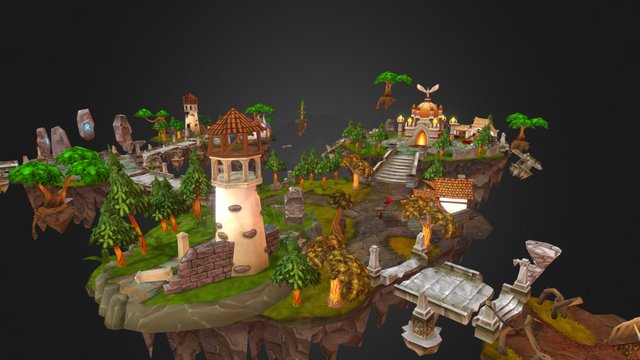 Island With All Objets from Siege of Heroes 3D Model