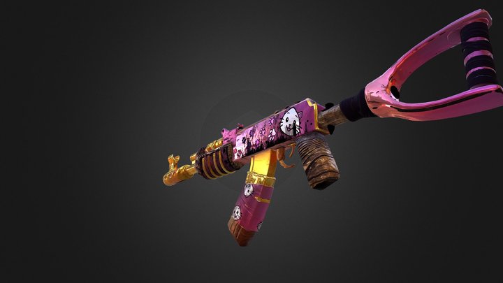 AK-47 KITTY REVENGE [WORNED] (STEAM WORKSHOP) 3D Model