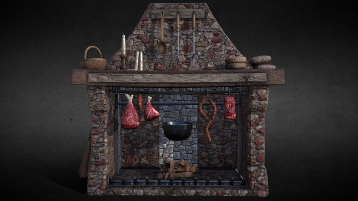 Medieval Fireplace. – Modello 3D gratuito STL