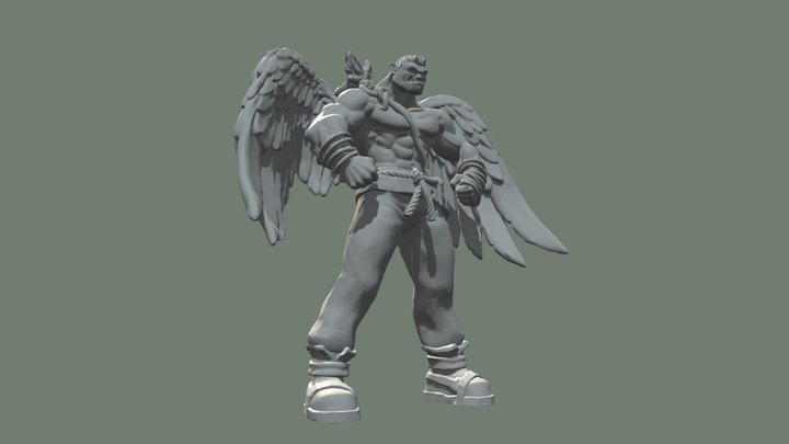 Winged Half-Orc Monk 3D Model