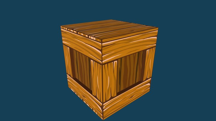 Hand drawn crate 3D Model