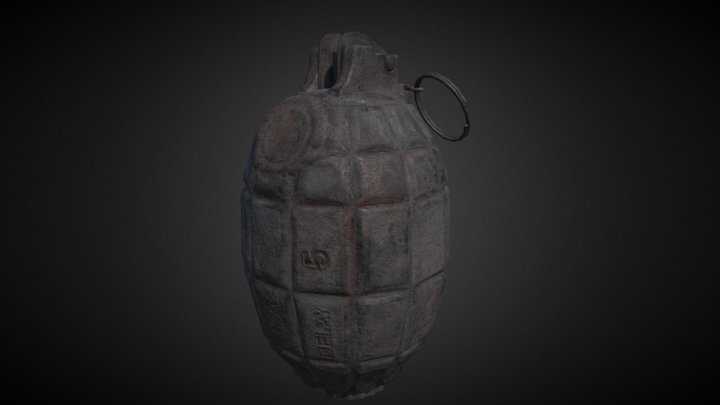 Old rusty hand grenade 3D Model