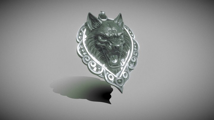 Wolf Pendant 3D Model