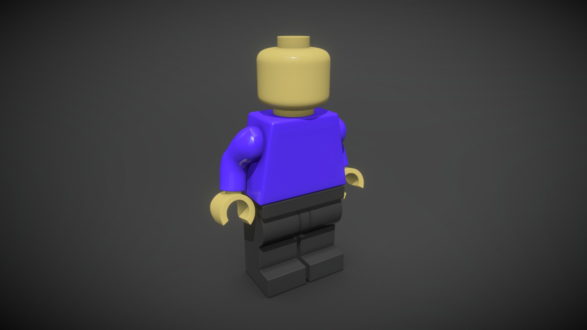 3D model Minifig model - This is a 3D model of the Minifig model. The 3D model is about a toy robot with a yellow top.