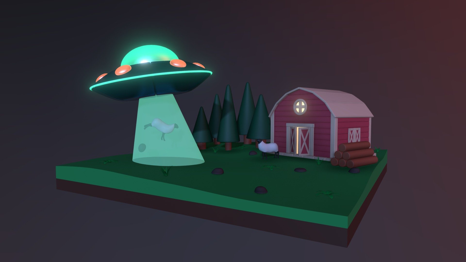 UFO stealing a sheep