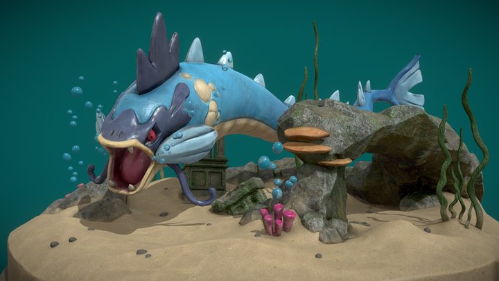 stylized creature: gyarados 3D Model