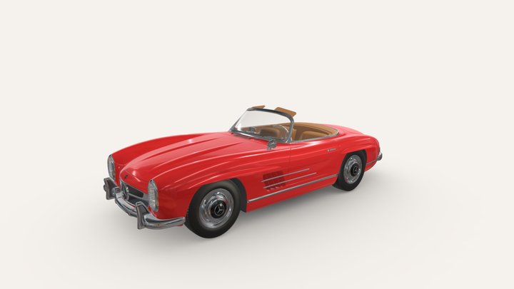 1957 Mercedes-Benz 300 SL Roadster 3D Model