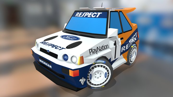 1992 Ford Escort RS Cosworth WRC - Stylised 3D Model