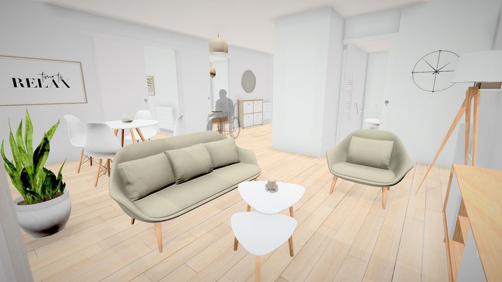 Appartement T3 - Résidences Mobicap Red 3D Model