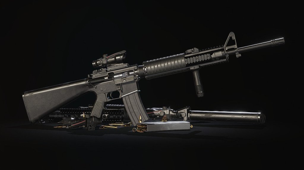 M16A4 - 3D model by Tim Bergholz - ChamferZone.com (@chamferzone