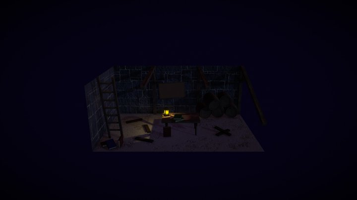 Dark Basement Scene 3D Model