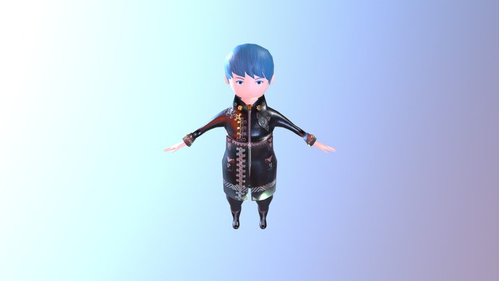 Tan Steampunk Male 01 3D Model