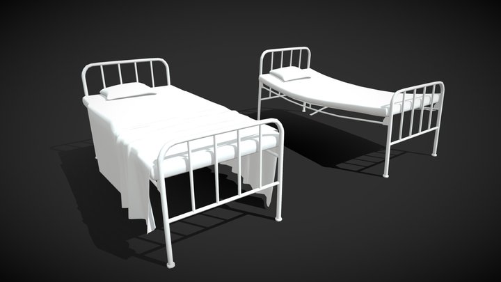 Free Hospital Beds(Broken Bed included) 3D Model