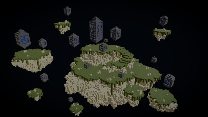 Floating Islands 3D Model