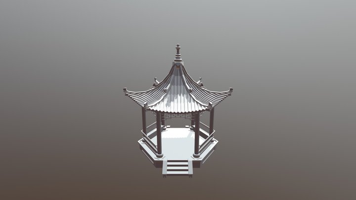 中国古建-六角亭 3D Model