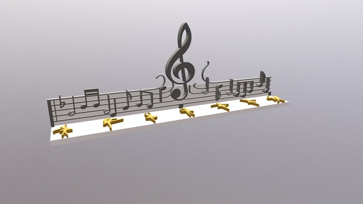 Notes de musique décoration 3D Model